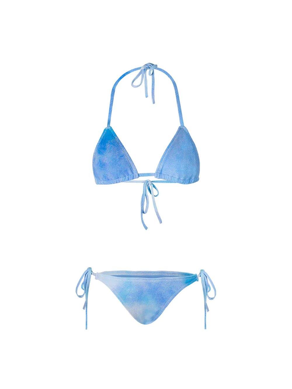 Triangle Halter Bikini - Blue - OCEAN MYSTERY