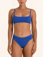 Cheeky royal blue bikini bottom with flattering fit.