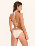 Classic white bikini bottom in cheeky tie-side design.
