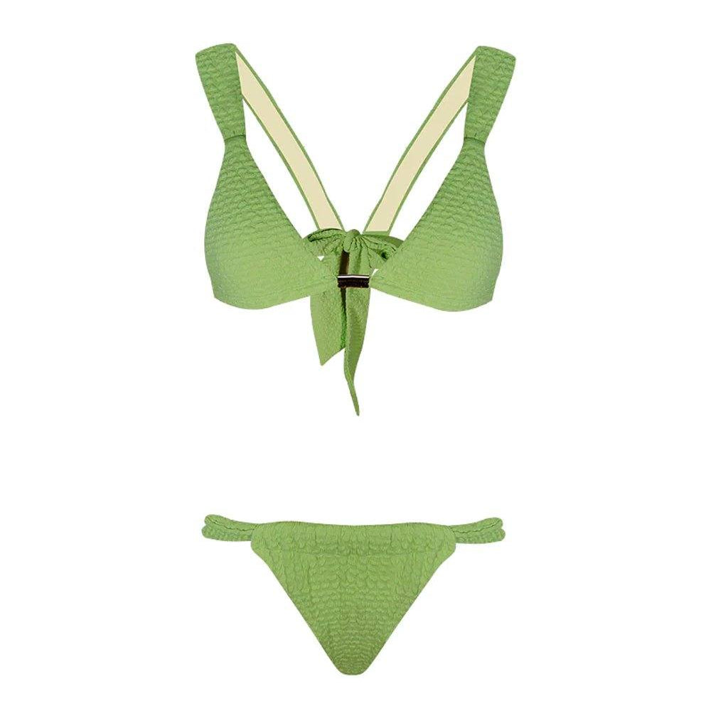 Jacquard Fixed Triangle Bikini - Green - OCEAN MYSTERY