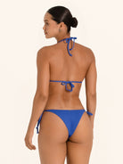 Royal blue bikini bottom with adjustable tie sides.