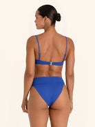 Sporty style bikini bottom in royal blue color.