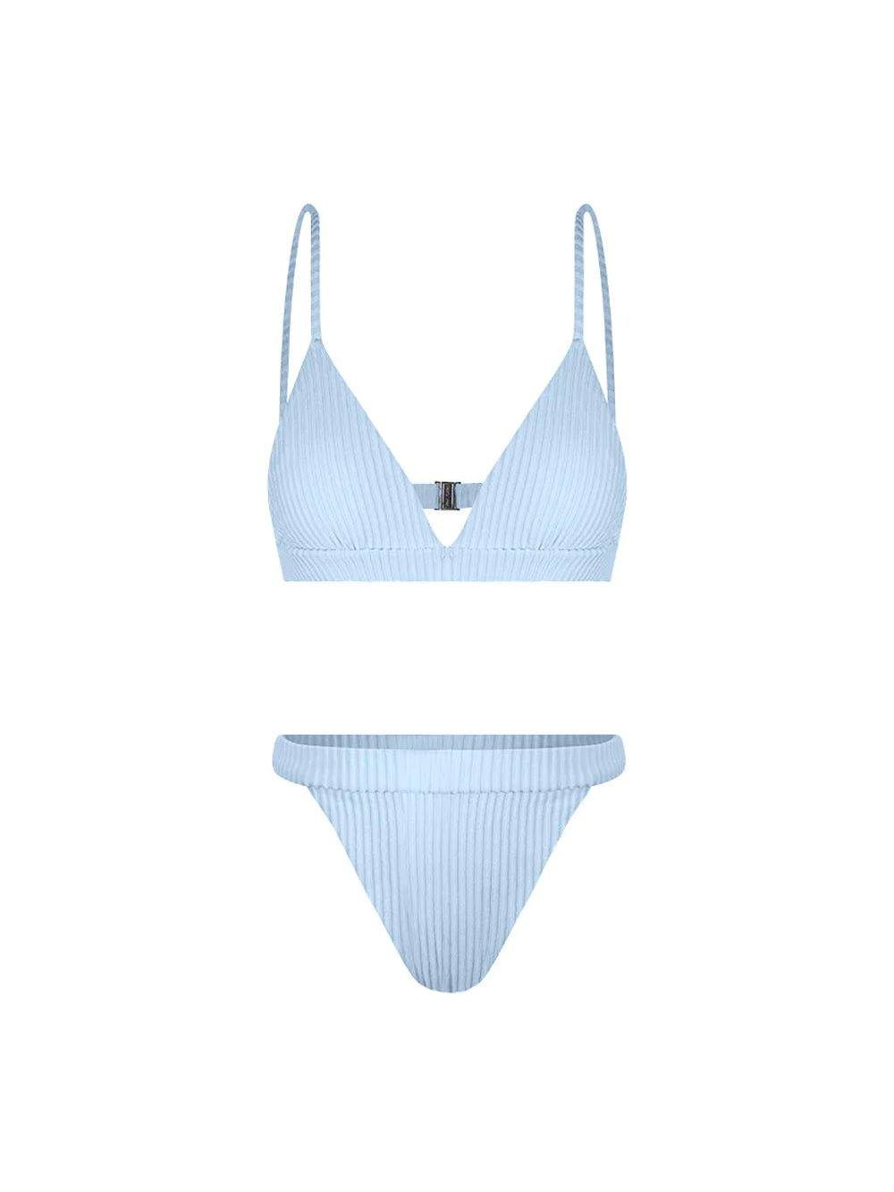 Adjustable Triangle Bikini - Baby Blue  - OCEAN MYSTERY