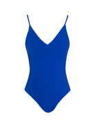 Blue Textured Adjustable Strap One-Piece Swimwear – Chic and Comfortable