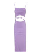Cut Out Backless Maxi Dress - Lilac Purple - OCEAN MYSTERY