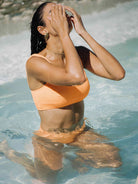 A Girl Wearing Tankini In The Pool