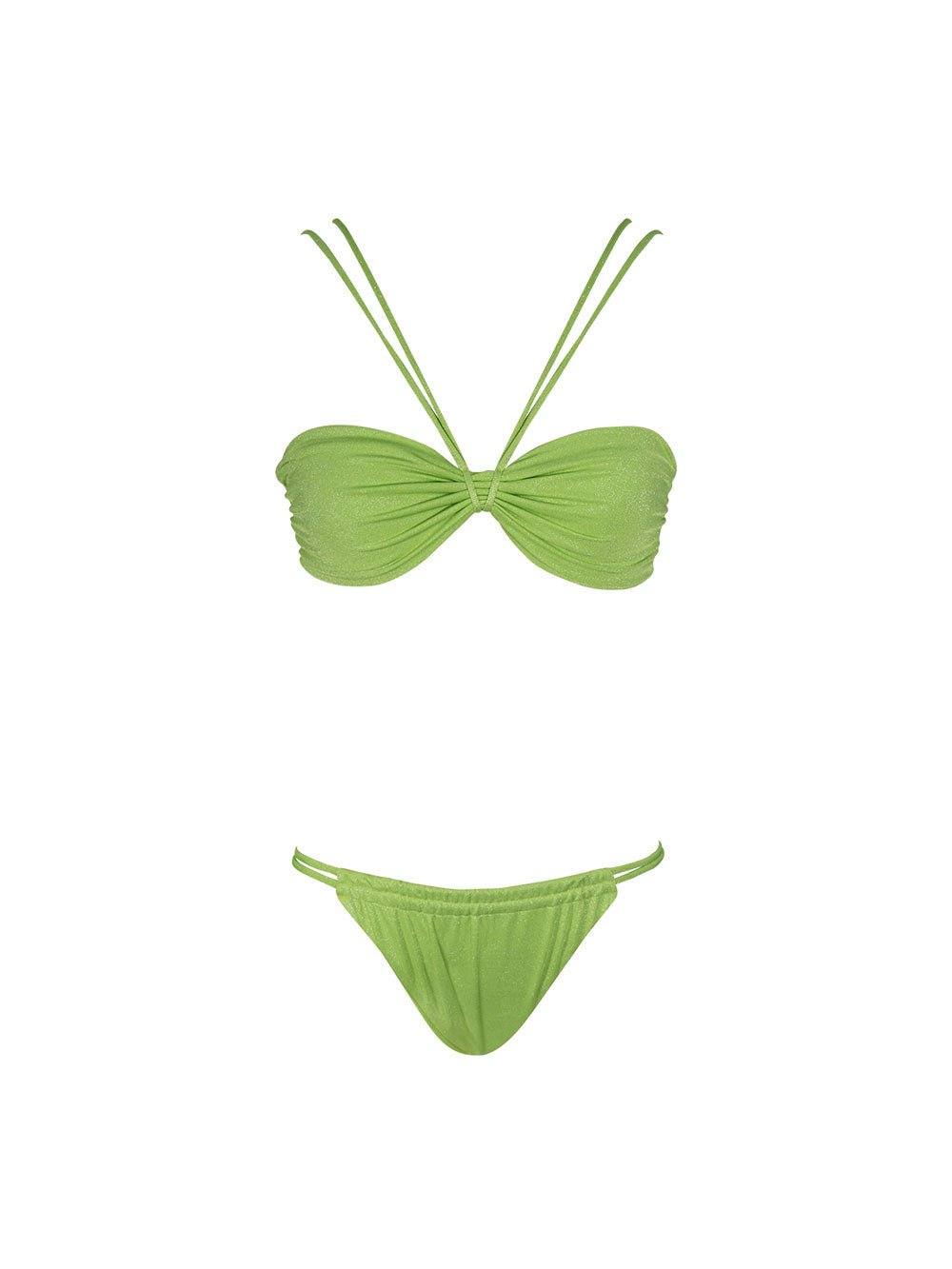 Fixed Strap Bikini - Neon Green - OCEAN MYSTERY