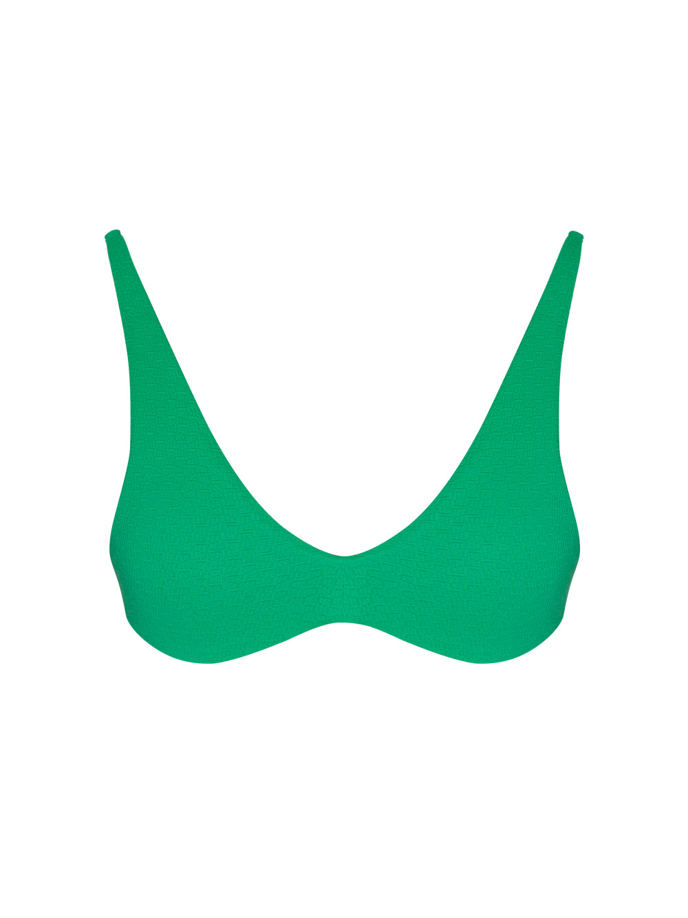 Green Textured Bikini Top – Stylish and Flattering Design