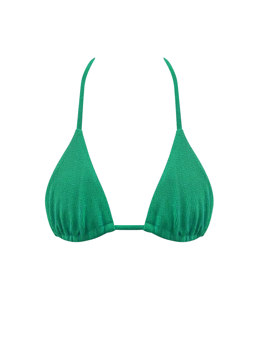 Green Textured Halter Bikini Top – Stylish and Chic Design