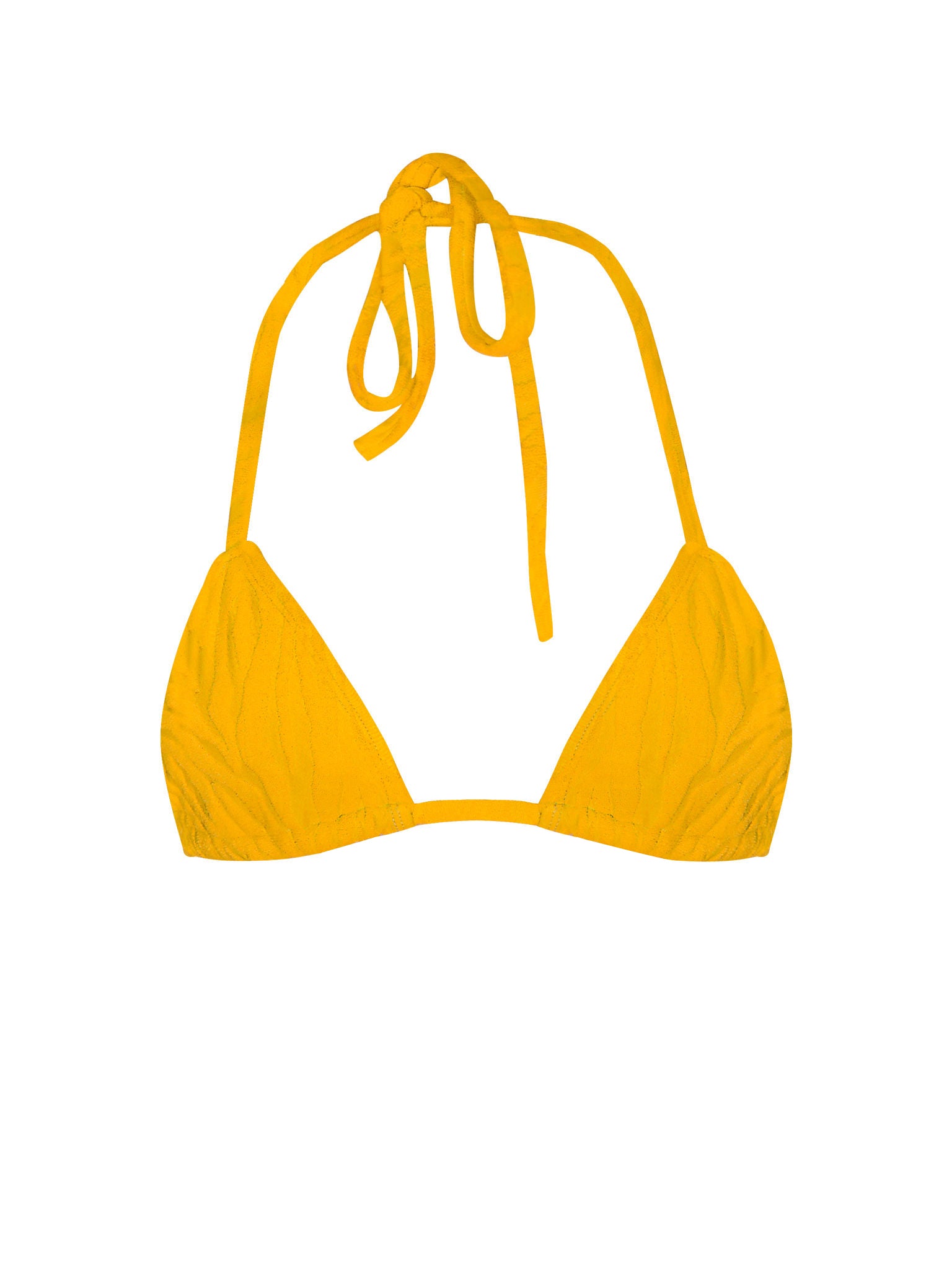 Halter Triangle Bikini Top - Fire Orange
