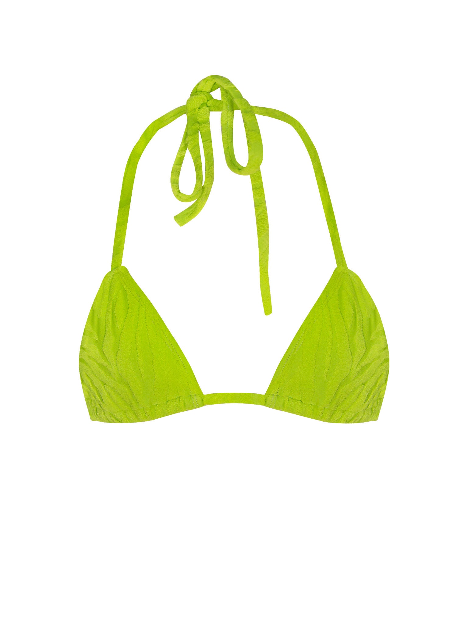 Halter Triangle Bikini Top - Lime Green