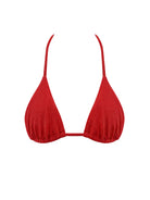 Red Textured Halter Bikini Top – Bold and Stylish Design