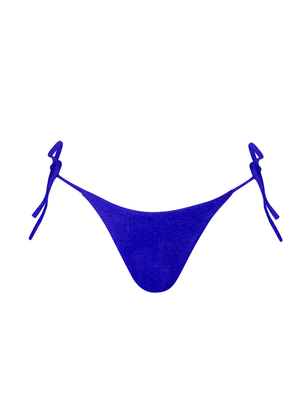 Sophisticated Blue Textured Bikini Bottom with Adjustable Tie Sides