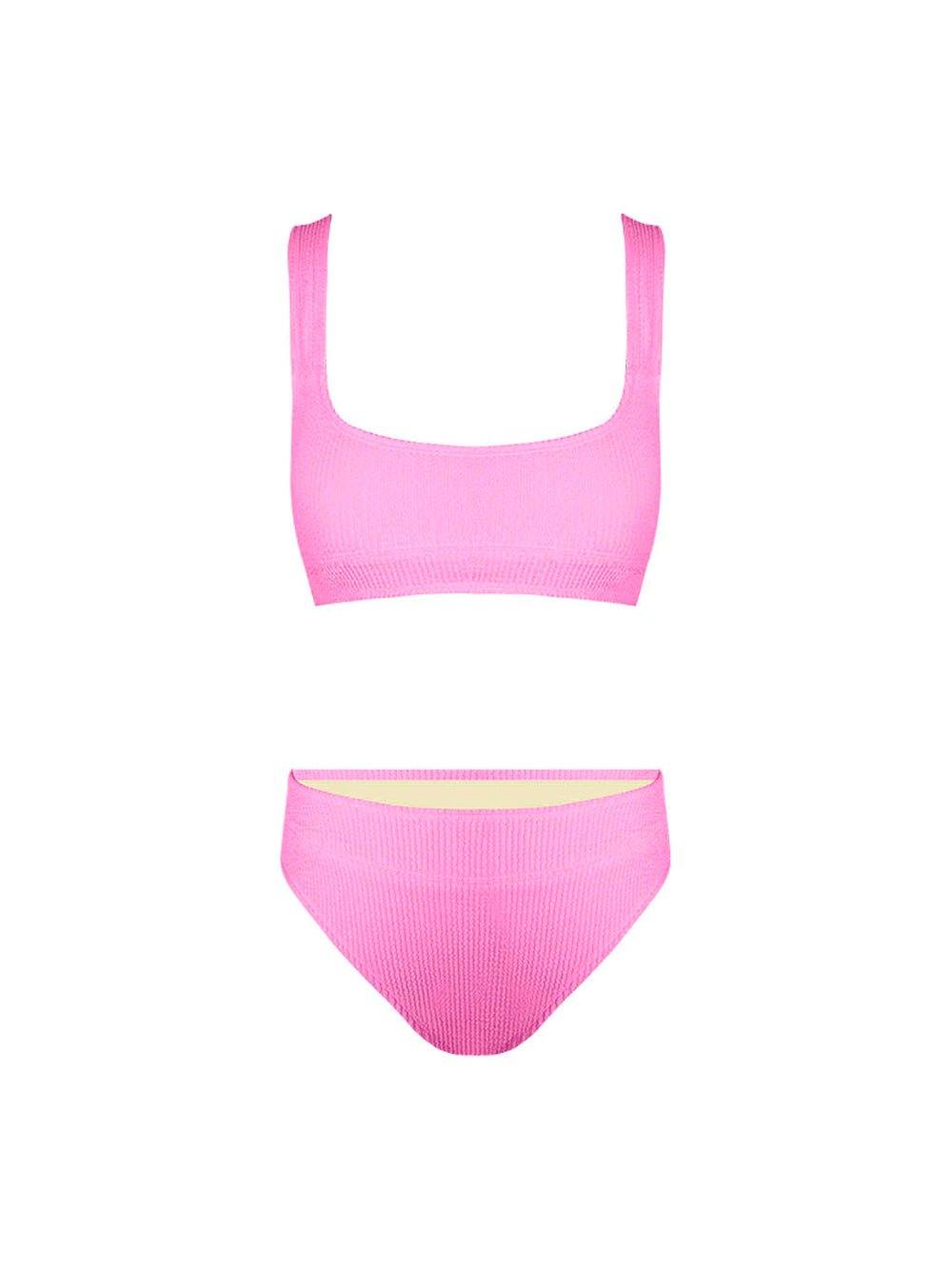 Sporty High Waist Bikini - Pink - OCEAN MYSTERY