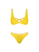 Triangle Fixed Strap Bikini - Yellow - OCEAN MYSTERY