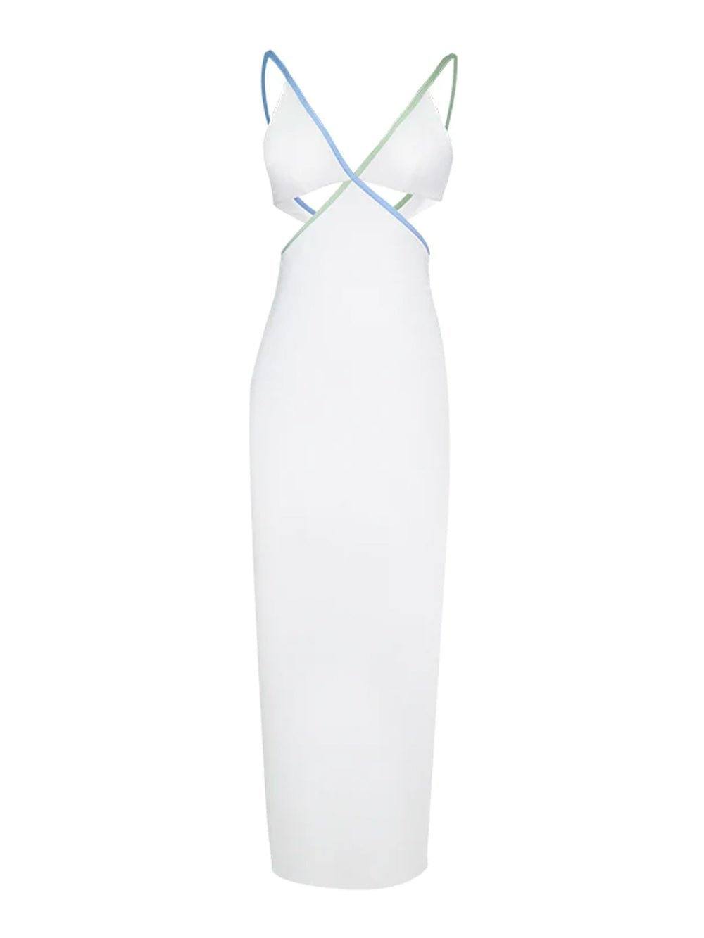 Webbing Backless Maxi Dress - White - OCEAN MYSTERY