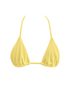 Yellow Textured Halter Bikini Top – Chic and Stylish Design