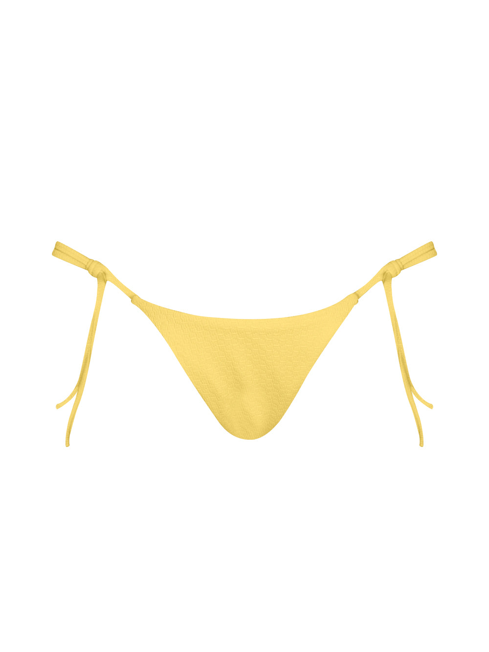 Yellow Tie-Side Textured Bikini Bottom – Stylish and Adjustable Fit