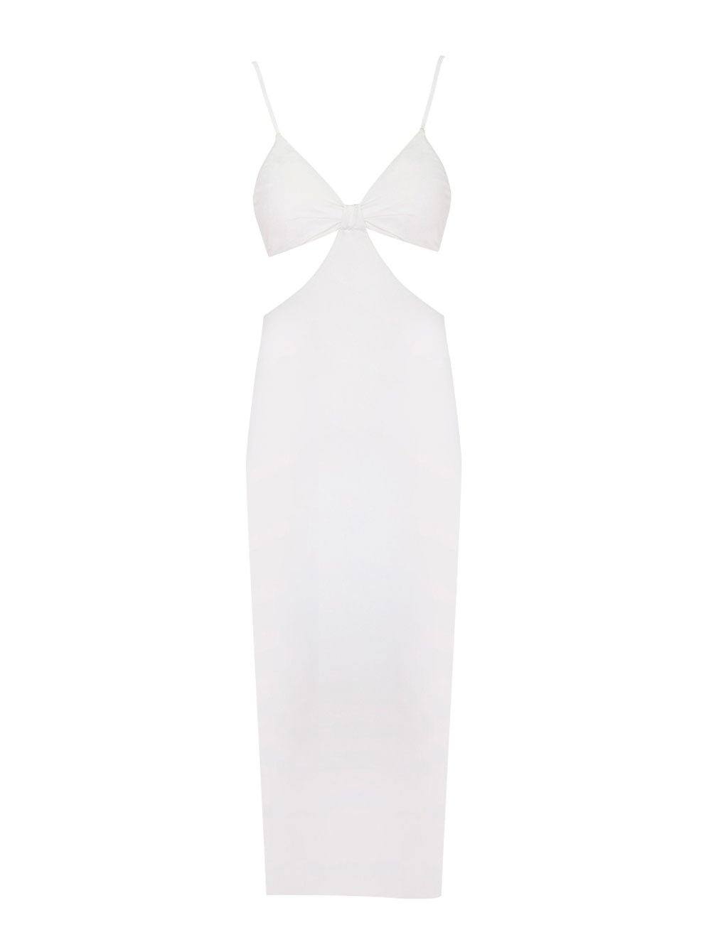 Adjustable Cut Out Maxi Dress - White - OCEAN MYSTERY