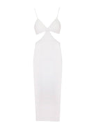 Adjustable Cut Out Maxi Dress - White - OCEAN MYSTERY