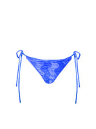 Blue side-tie bikini bottoms for women.