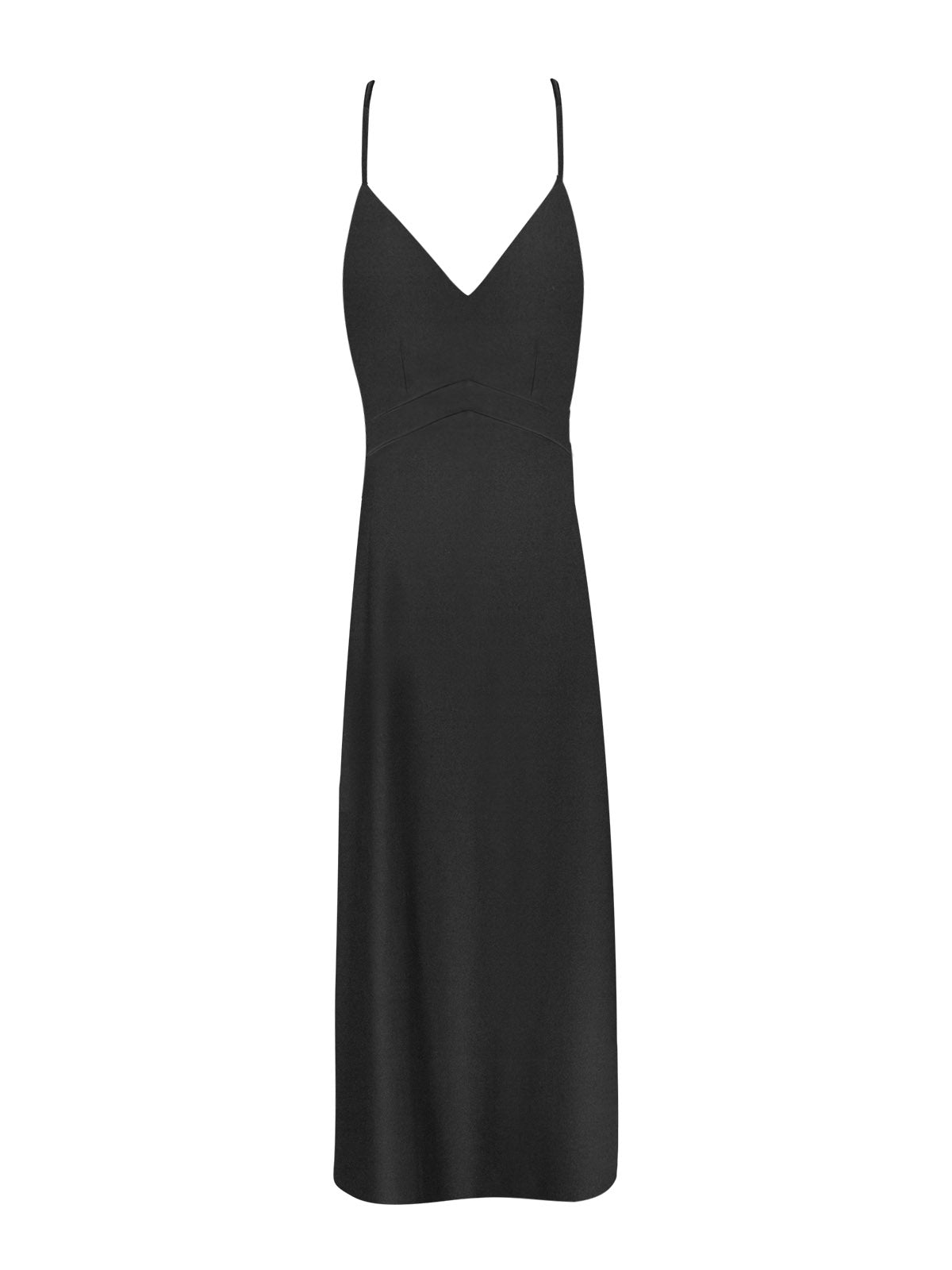 Chic black maxi dress featuring delicate spaghetti straps