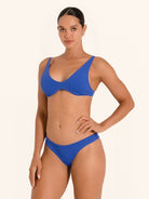 Chic royal blue bikini bottom design with smooth silhouette.