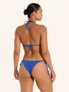 Chic royal blue triangle bikini top with minimal style.