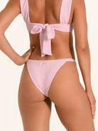 OCEAN MYSTERY lilac bikini bottom with supportive waistband and stylish texture.