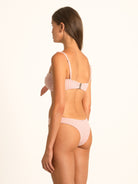 Ocean Mystery red gingham sweetheart bikini top featuring front bow and sculpting modern fit.