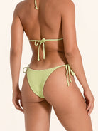 Pastel green swim bottom featuring adjustable tie sides.