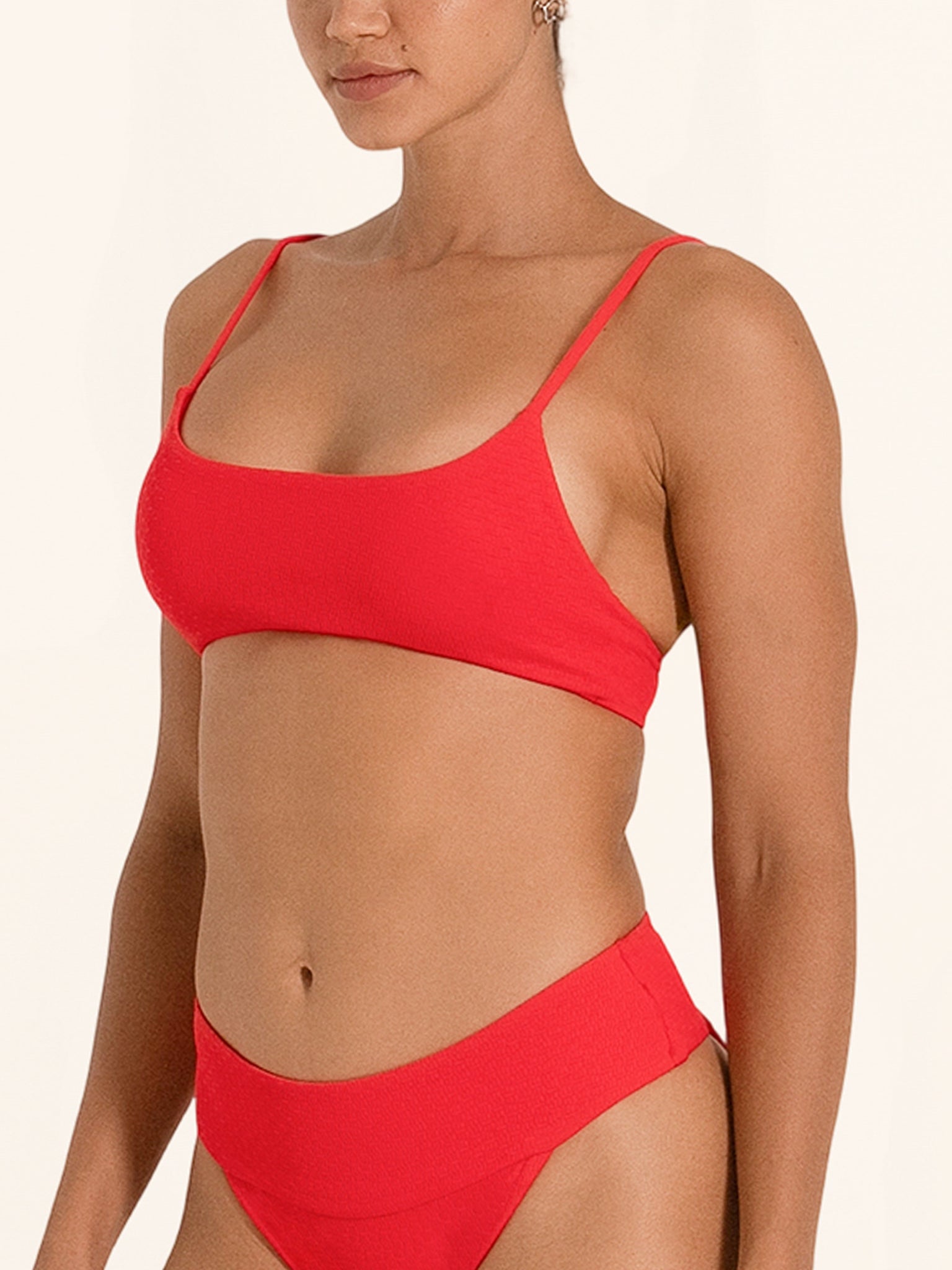 Classic swim bikini top in vibrant red