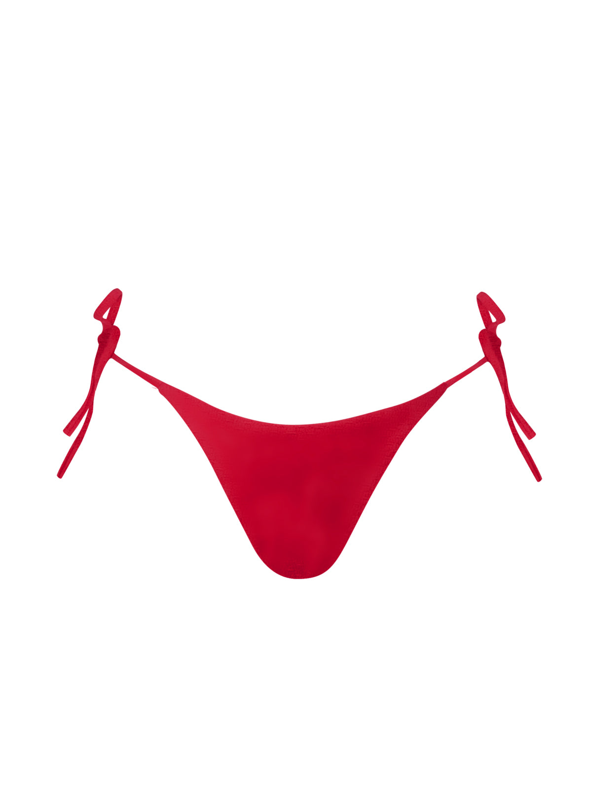 Red side-tie bikini bottom for women