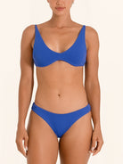 Mid-rise royal blue bikini bottom with clean, modern fit.